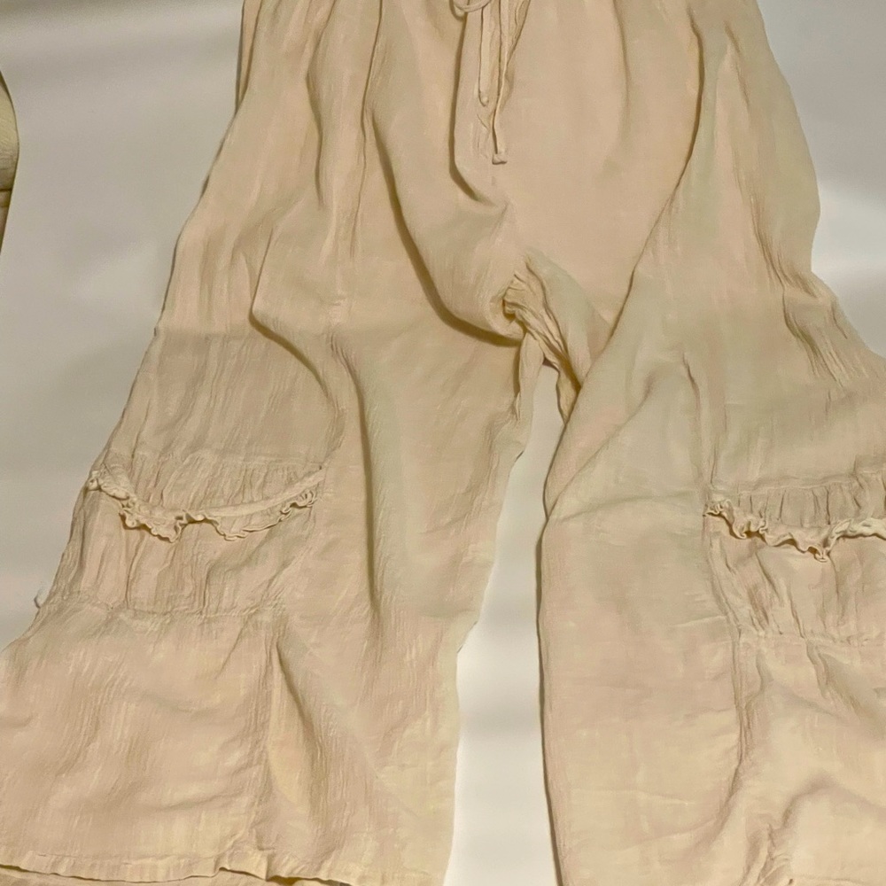 SOFT SURROUNDINGS Ivory Big Legged Boho Pants SZ M